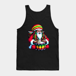 Reggae Santa Beats - Tropical Christmas Pixel Art Tank Top